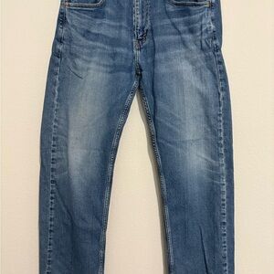 #070 Levi's Men's 34x30 Original classic Straight Fit Jeans Zipper - Stone Wash